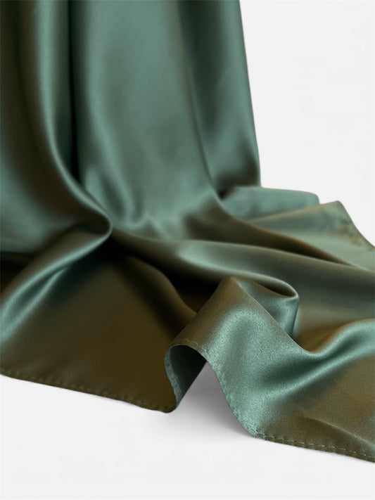 Square Satin Hijab 110x110cm - Olive