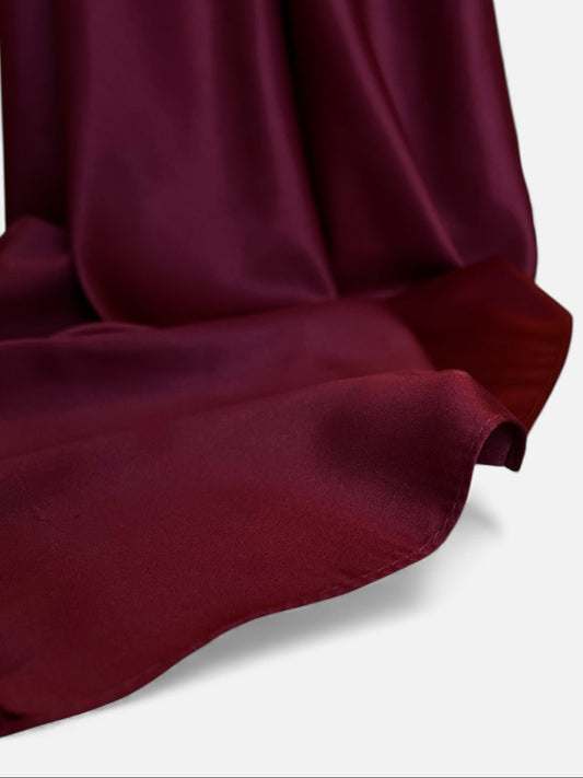 Square Satin Hijab - Burgundy