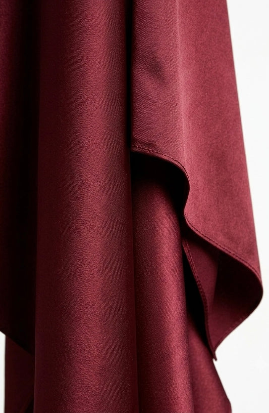 Square Satin Hijab - Burgundy