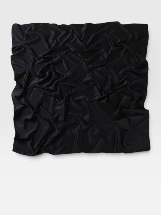 Square Satin Hijab - Black