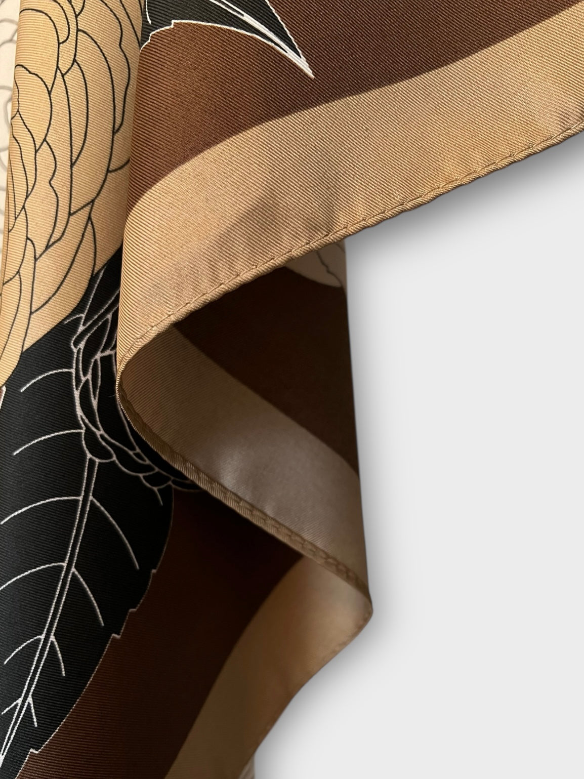 Square Satin Hijab - Bouquet Brown