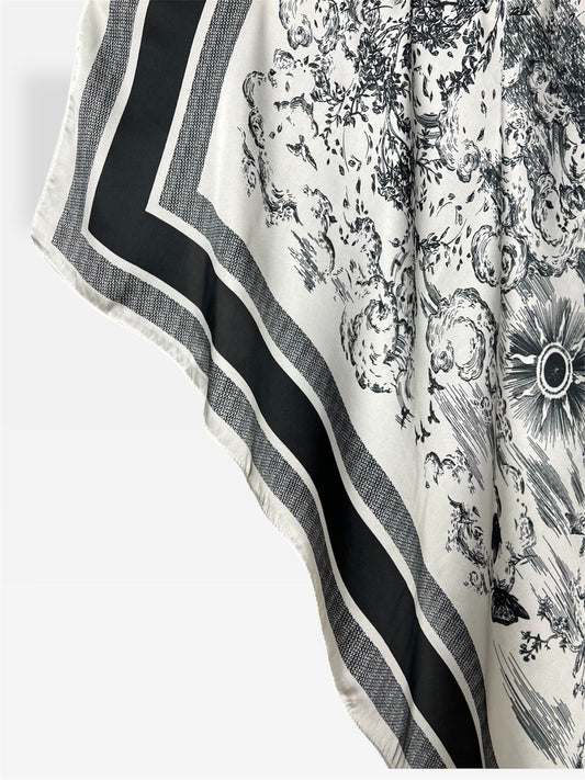 Square Hijab Silk - Forest Black