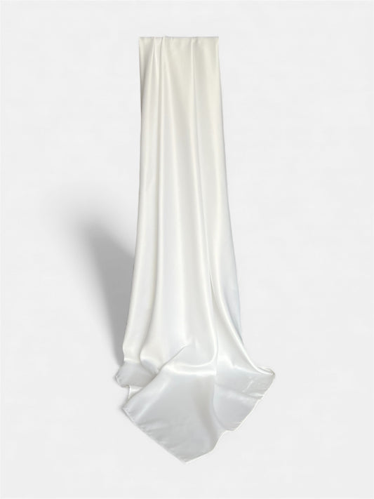 Square Satin Hijab - White
