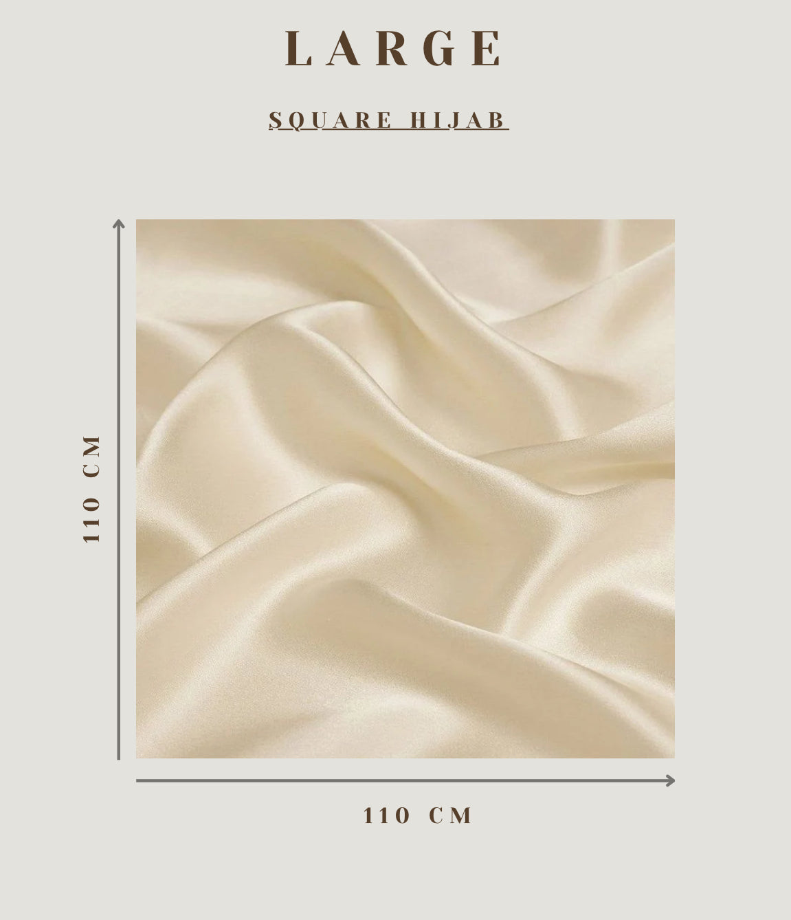 Square Satin Hijab 110x110cm - Olive