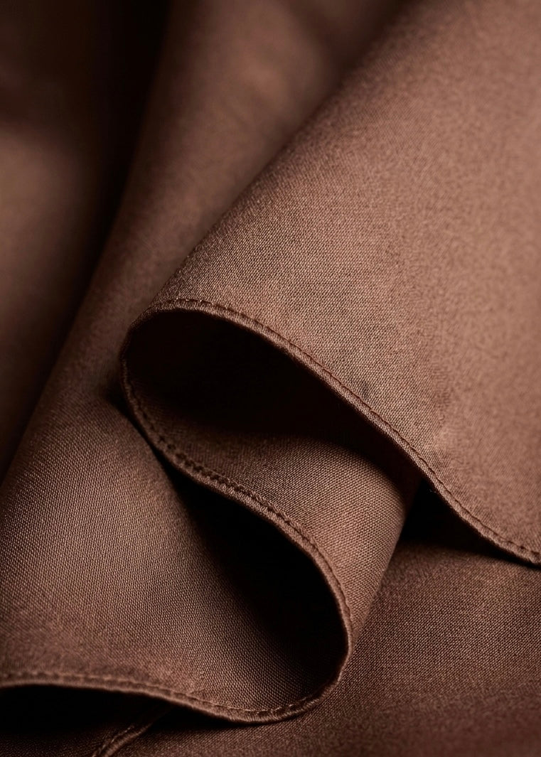 Square Satin Hijab - Brown