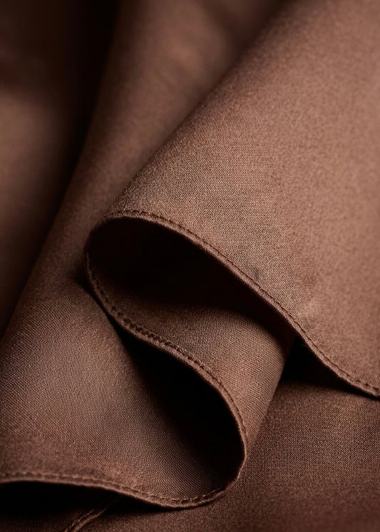 Square Satin Hijab - Brown