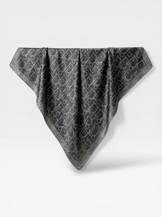 Square HIjab Silk - D Black  