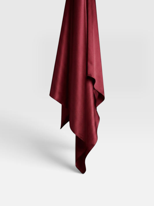 Square Satin Hijab - Burgundy