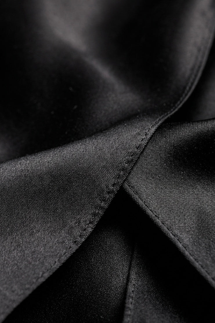 Square Satin Hijab - Black