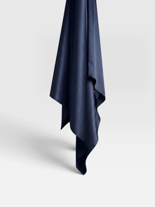 Square Satin Hijab - Navy Blue