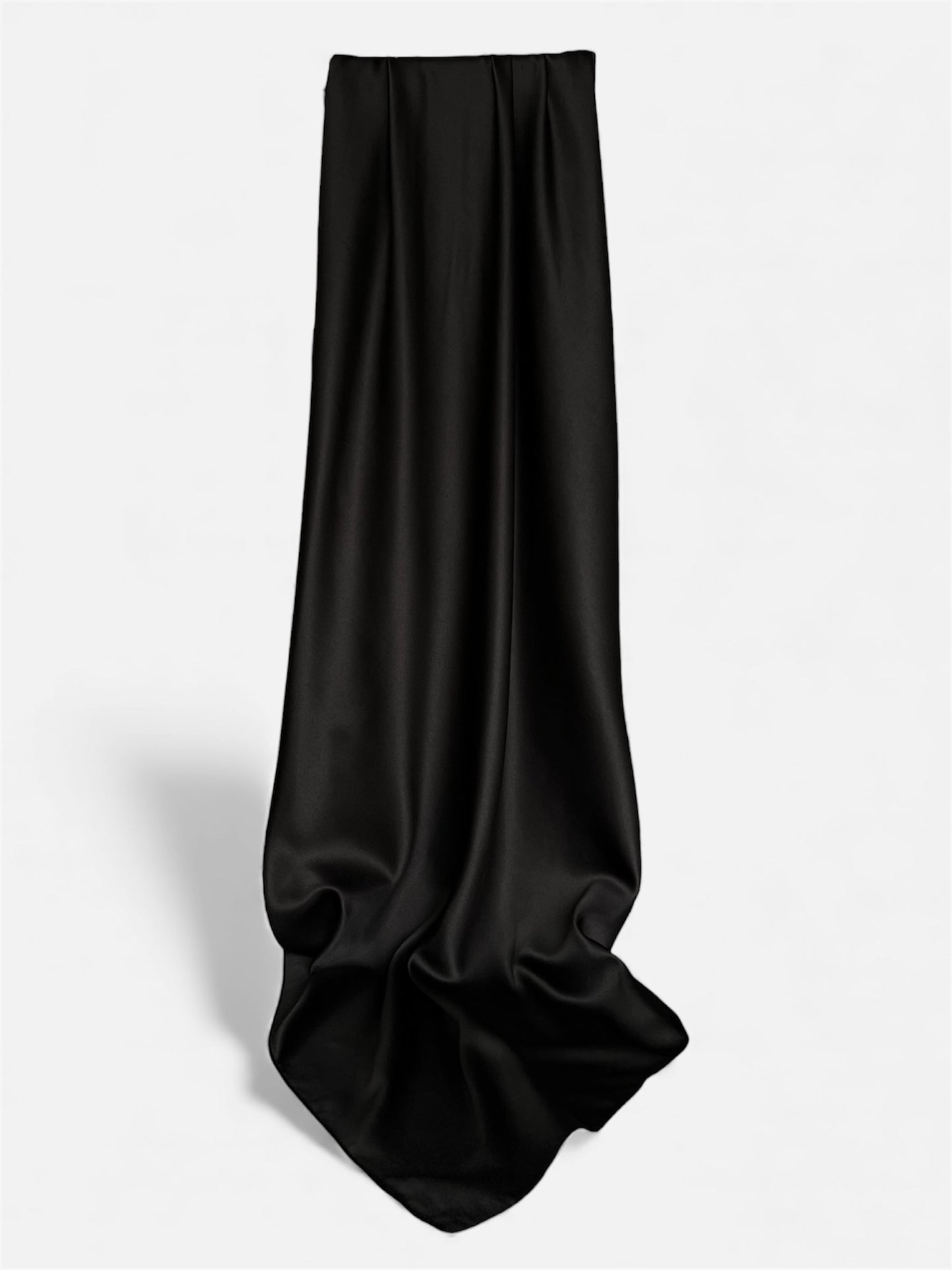 Square Satin Hijab - Black