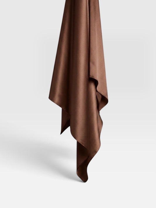 Square Satin Hijab - Brown