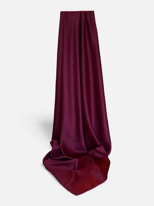Square Satin Hijab - Burgundy