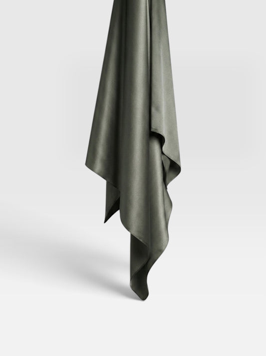 Square Satin Hijab  - Olive