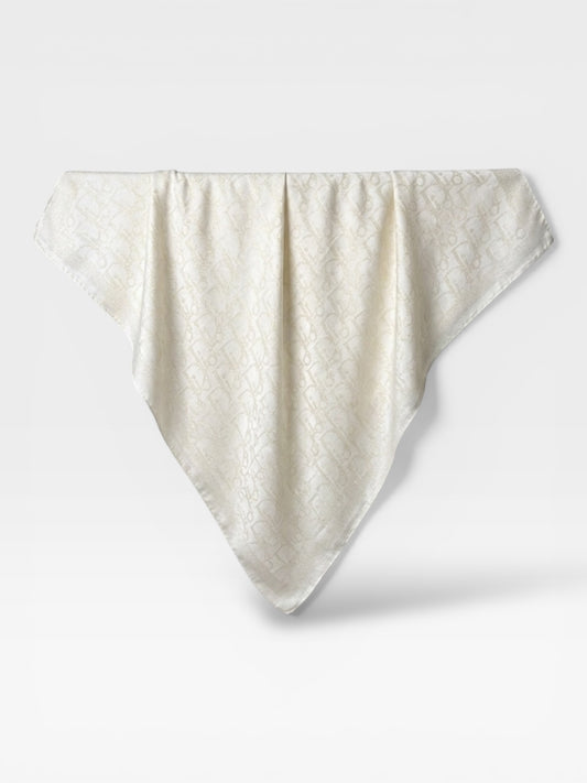 Square HIjab Silk - D White  