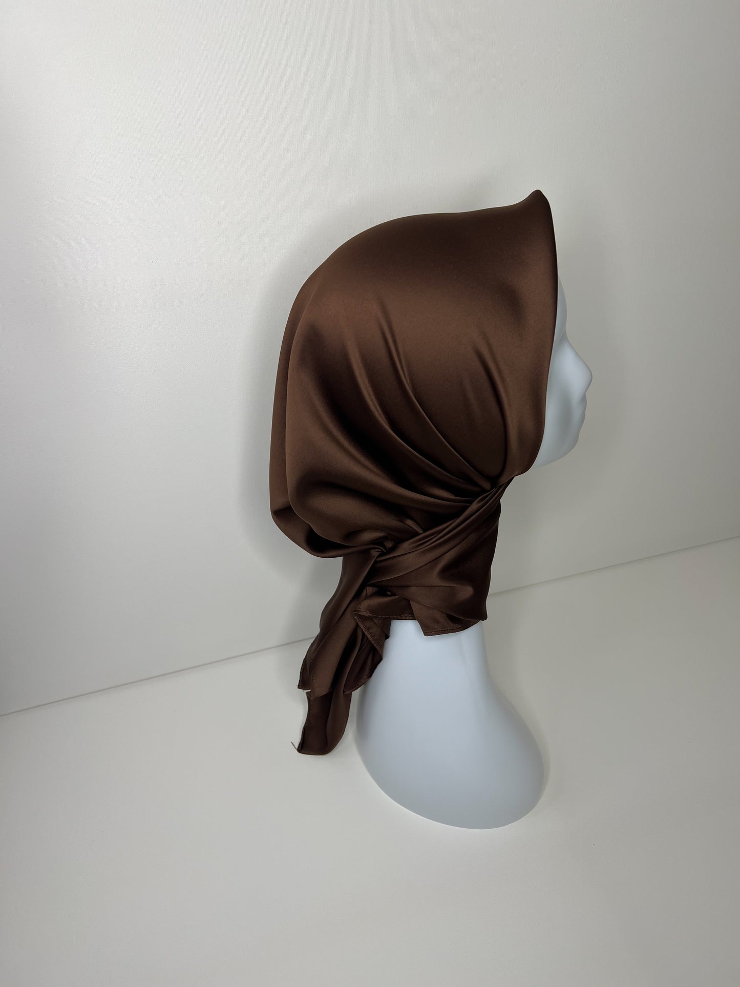 Square Satin Hijab - Brown