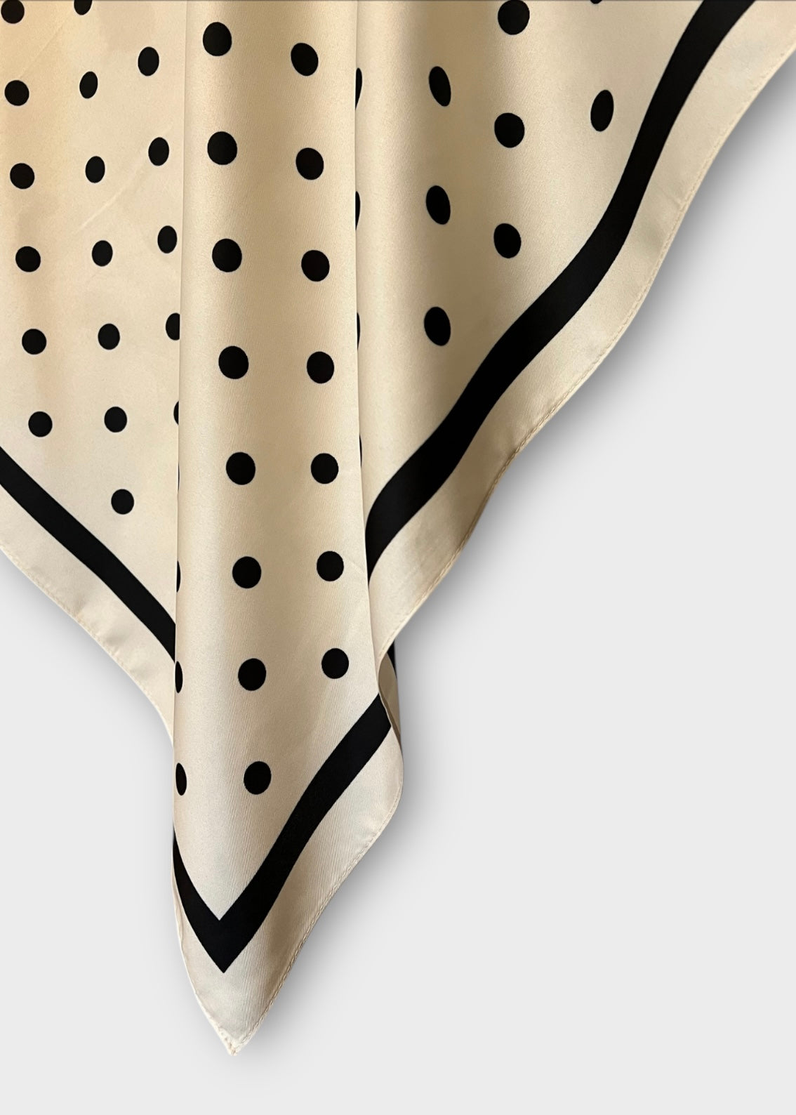 Square Satin Hijab - Polka White