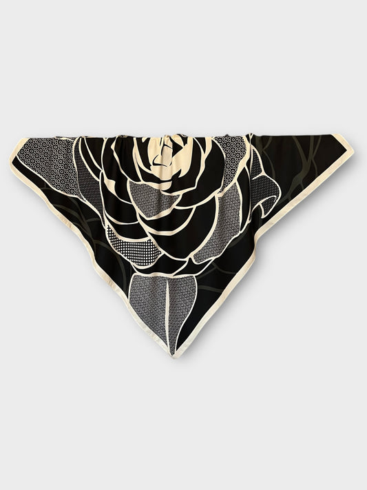 Square Satin Hijab - Rose Black