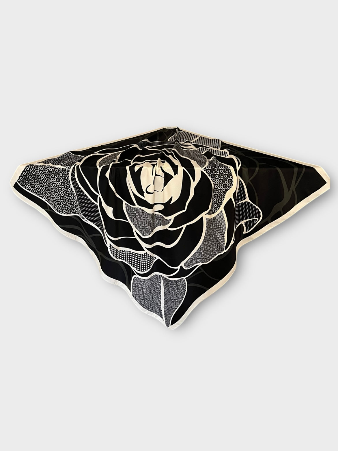 Square Satin Hijab - Rose Black
