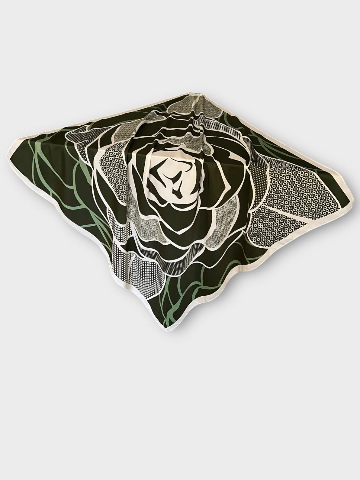Square Satin Hijab - Rose Emerald
