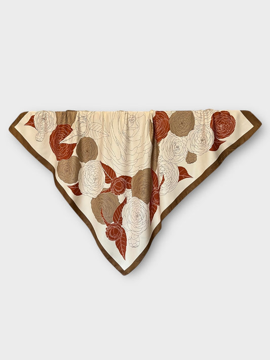 Square Satin Hijab - Bouquet White