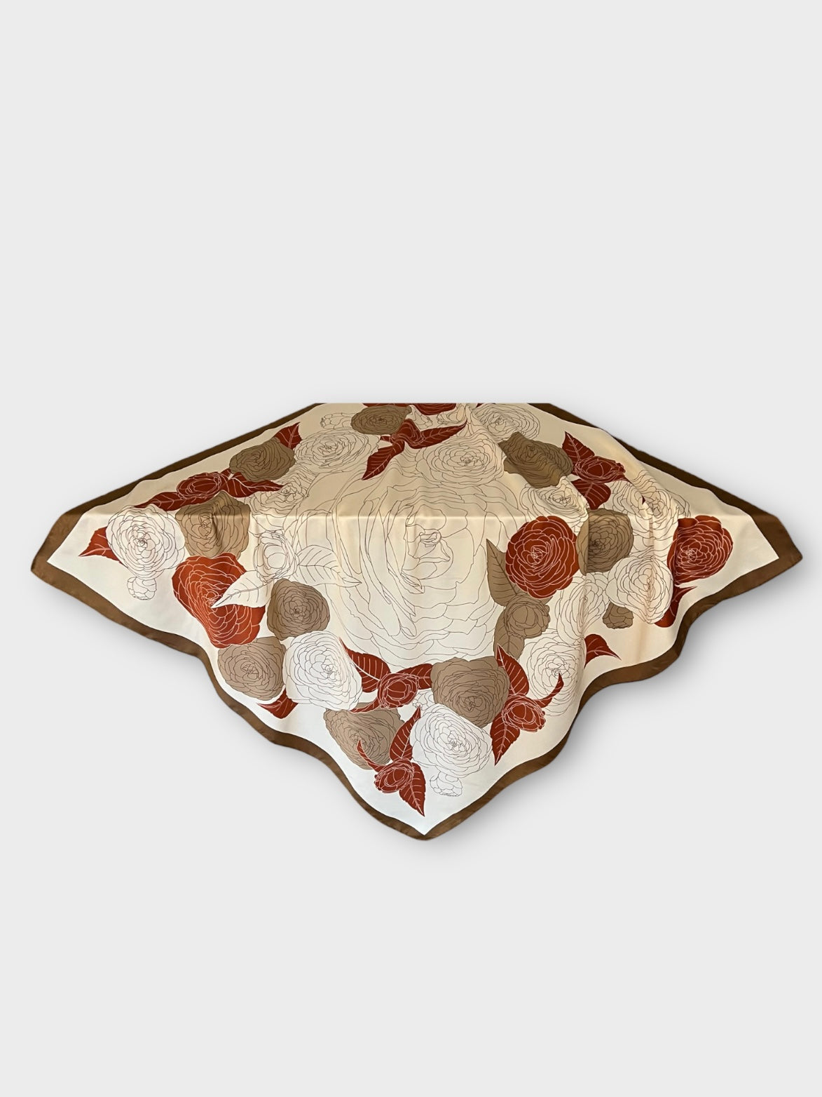 Square Satin Hijab - Bouquet White