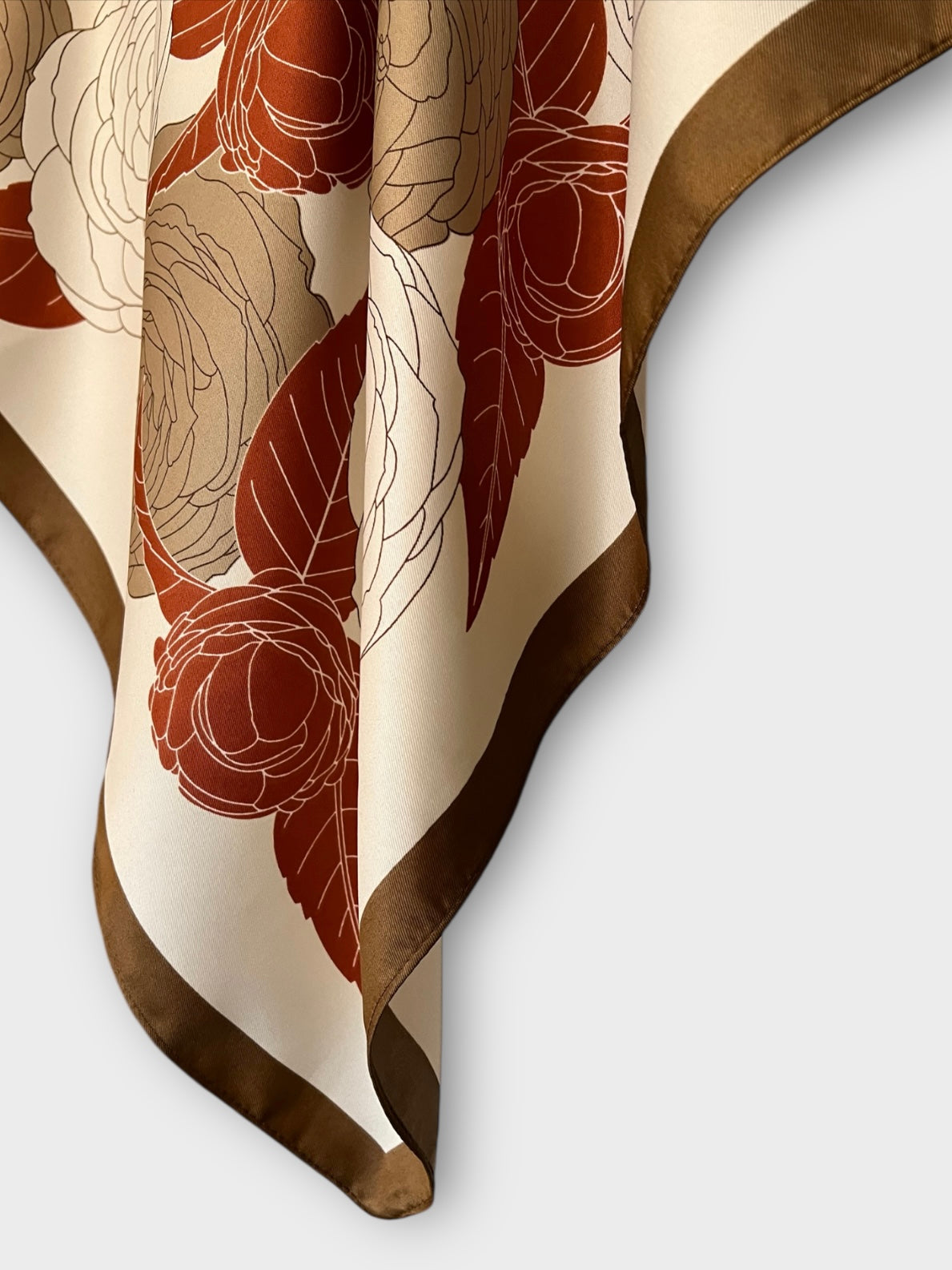 Square Satin Hijab - Bouquet White