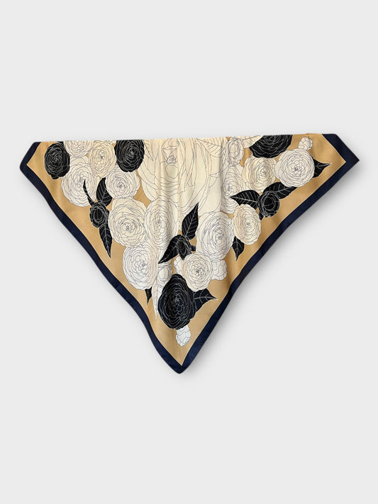 Square Satin Hijab - Bouquet Mustard