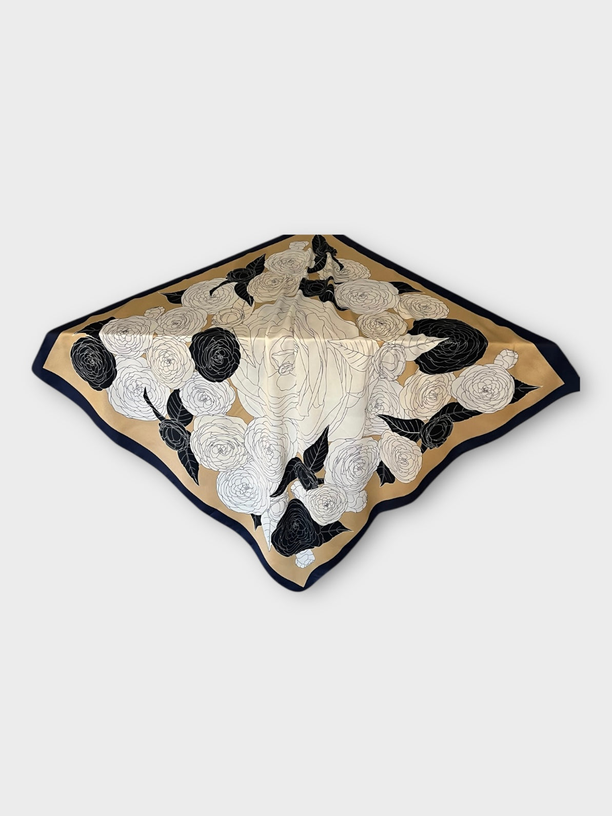 Square Satin Hijab - Bouquet Mustard