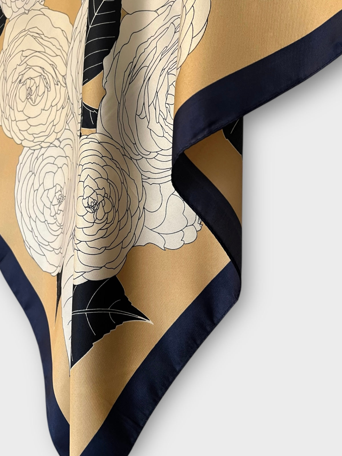 Square Satin Hijab - Bouquet Mustard