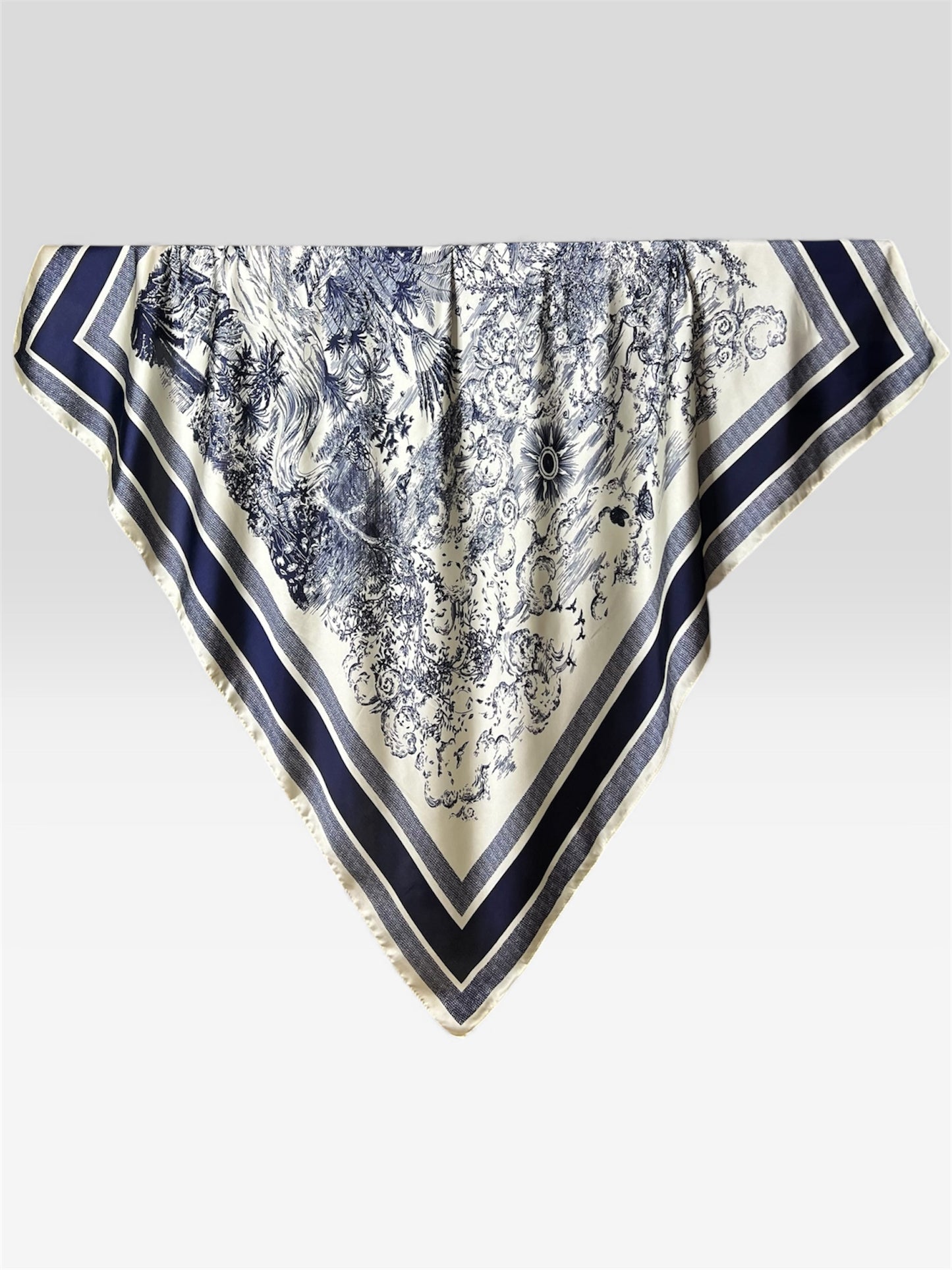 Square Hijab Silk - Forest Blue