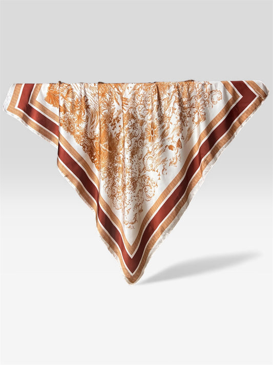Square Hijab Silk - Forest Orange
