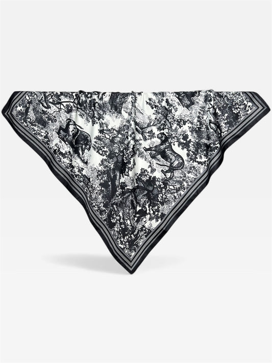 Square Hijab Silk - Paisley Black