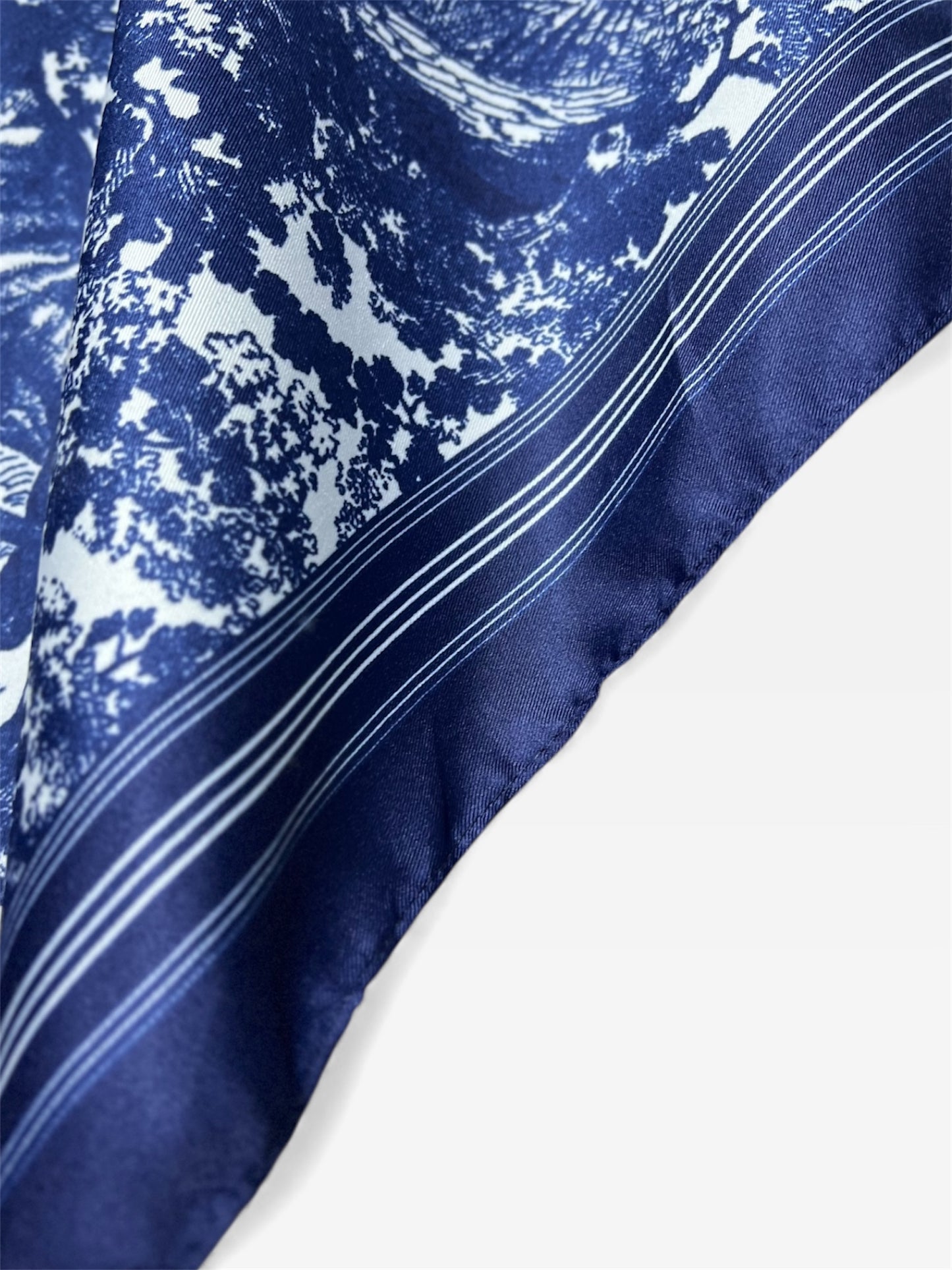 Square Hijab Silk - Paisley Blue