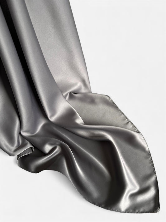 Square Satin Hijab - Light Grey