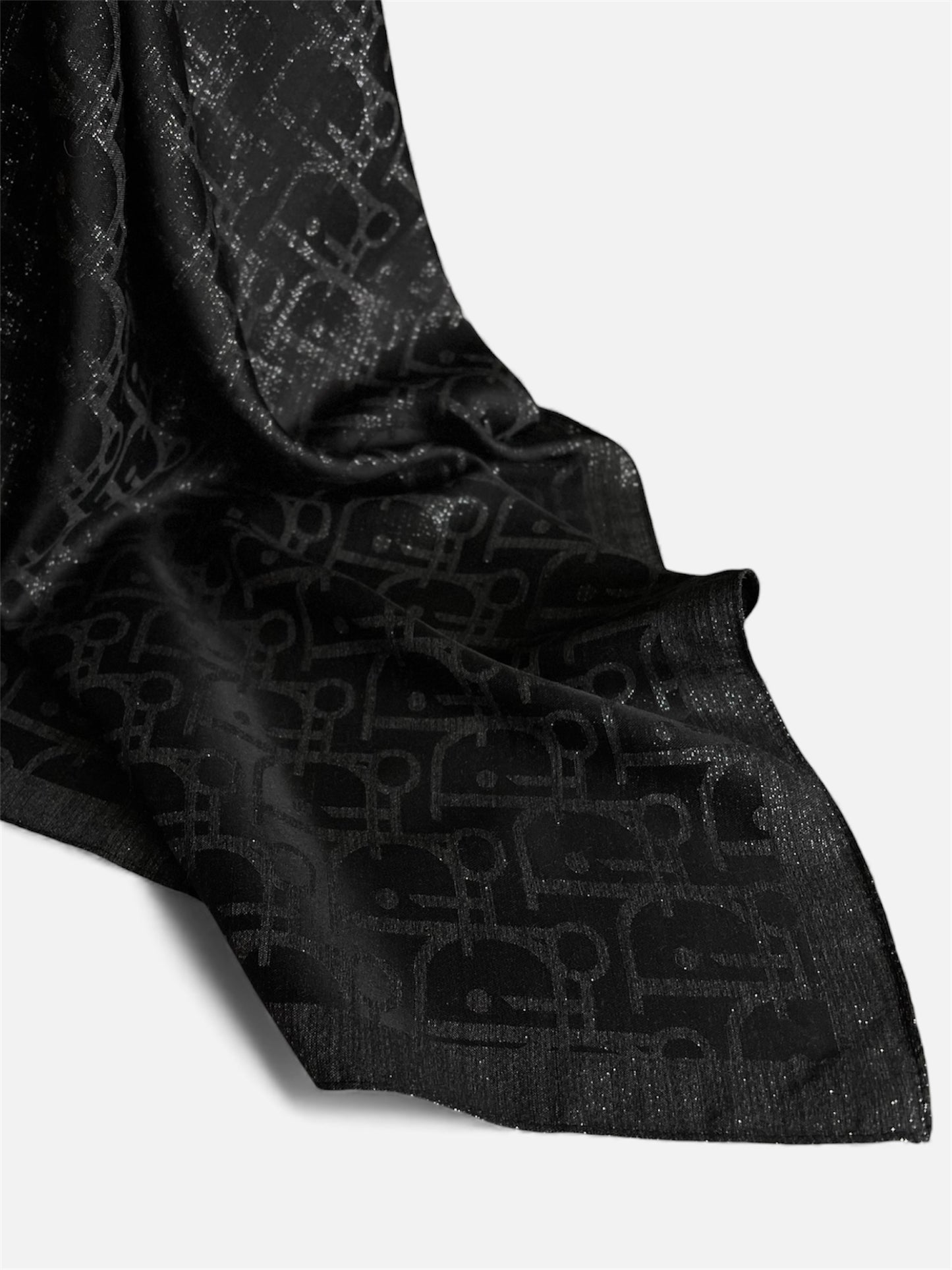 Square HIjab Silk - D Black  