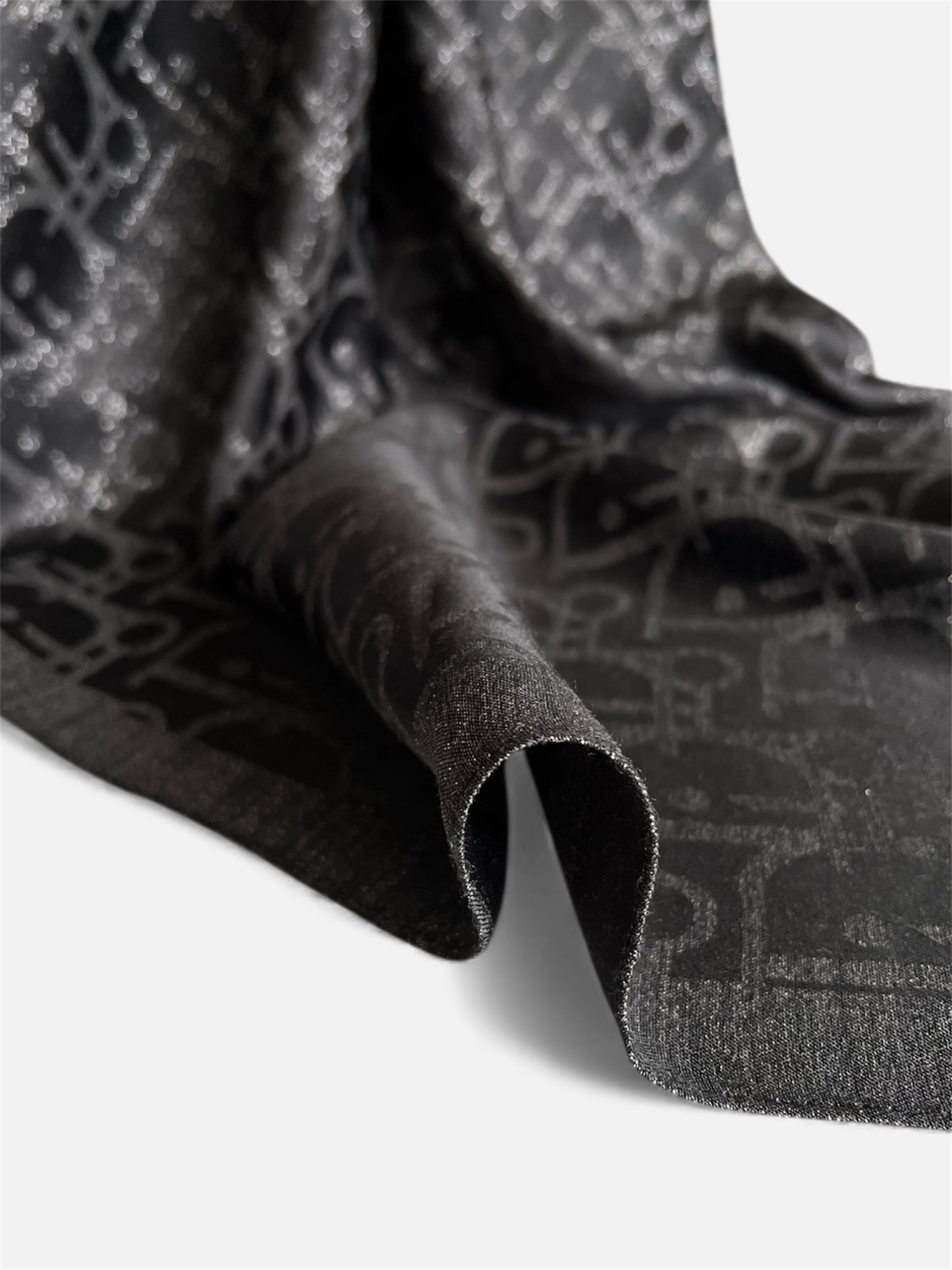 Square HIjab Silk - D Black  