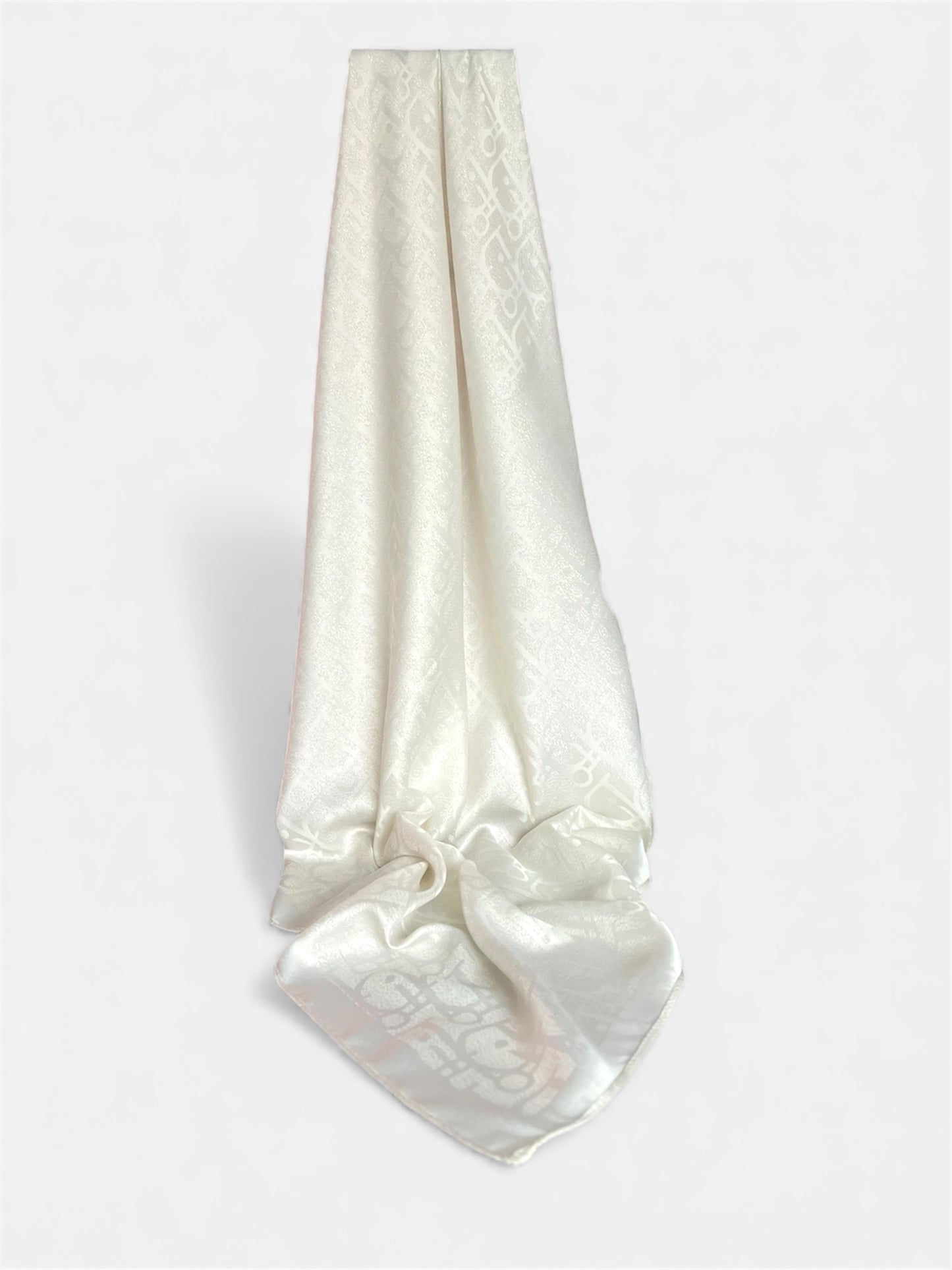 Square HIjab Silk - D White  