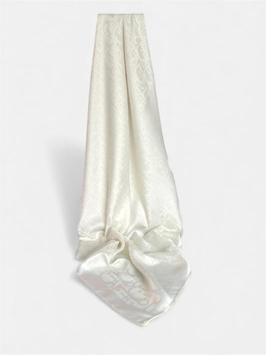 Square HIjab Silk - D White  