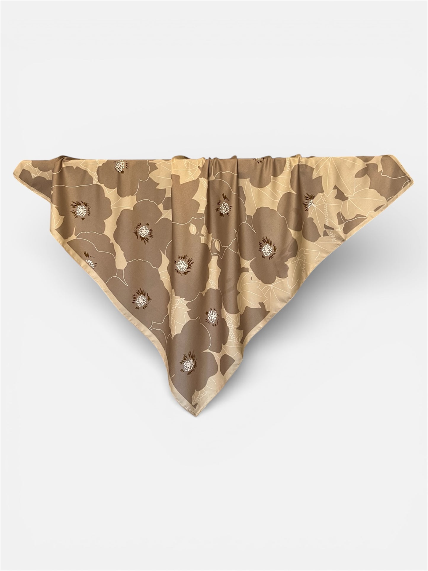 Square Satin Hijab - Beige Blossom